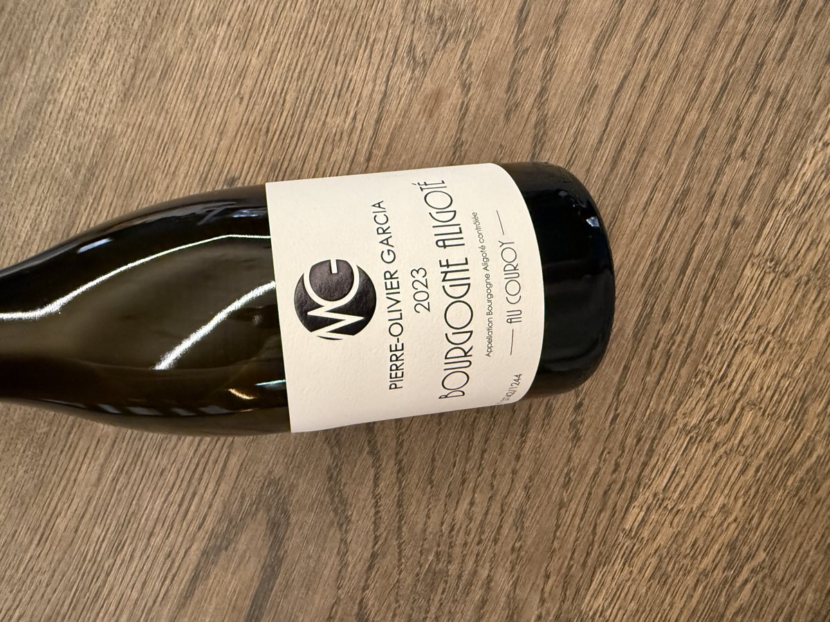 PIERRE OLIVIER GARCIA BOURGOGNE ALIGOTE AU COUROY 2023 vol.12.5